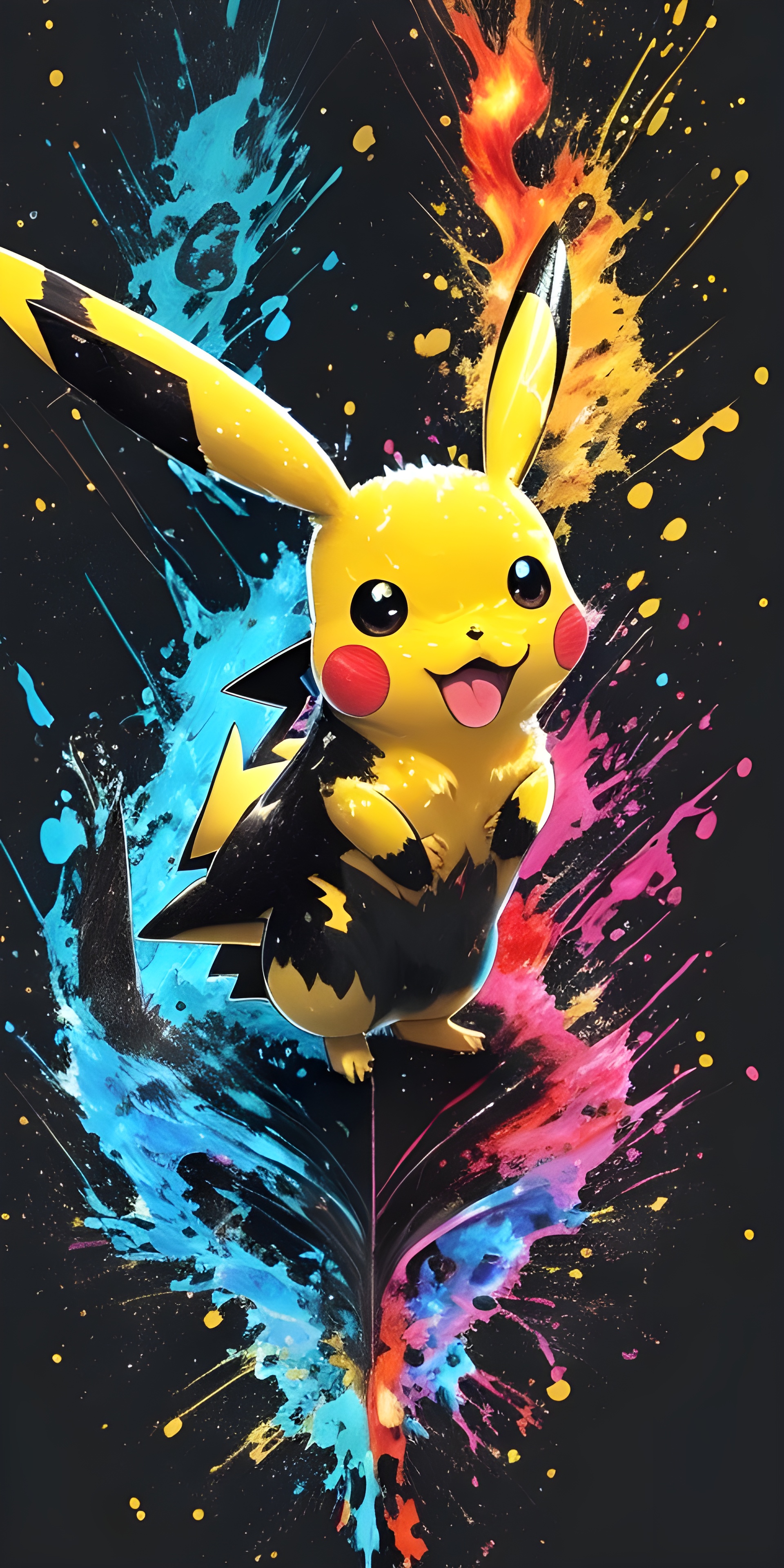 Pikachu Wallpaper for phone, Art, Vibrant Colors, Cartoon, Gaming ...